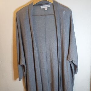 Light Gray Sweater Duster 2x 3x lagenlook classic